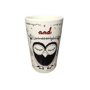 Natural Life Coffee Mugs, "Keep Calm And Carry On" Artisan Owl Ceramic Cup